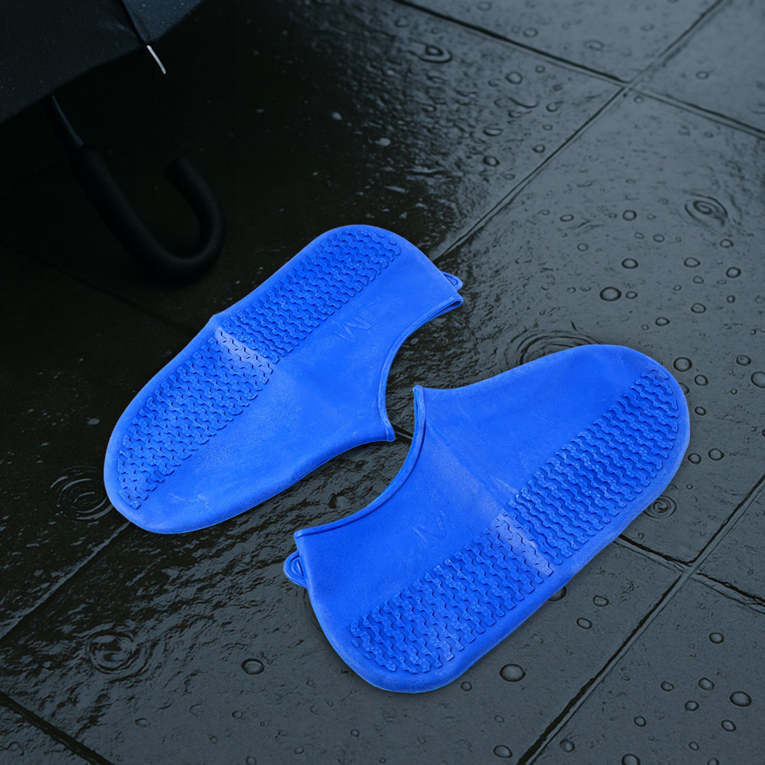 Blue Non-slip Silicone Rain Reusable Anti Skid Waterproof Fordable Boot Shoe Cover (1 Pair) Blue Non-slip Silicone Rain Reusable Anti Skid Waterproof Fordable Boot Shoe Cover (1 Pair)